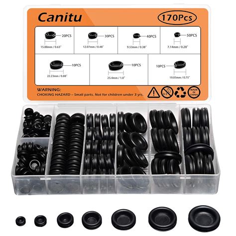 Canitu 170Pcs Closed Rubber Grommet Assortment,Firewall Solid Closed ...