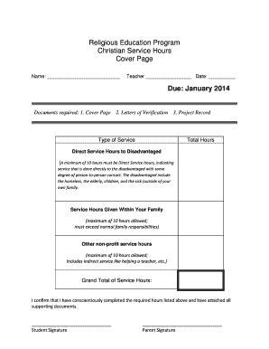 Fillable Online Christian Service Hours Fax Email Print - pdfFiller