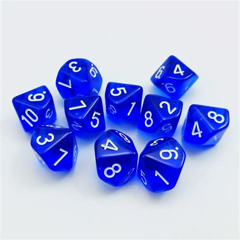 Amazon.com: Bescon Polyhedral 10 Sides Dice with Number 1-10, Blue ...