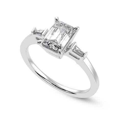 Jewelove™ Rings E VVS / Women's Band only 30-Pointer Emerald Cut ...