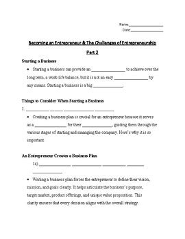 Entrepreneur High School Worksheets 的图像结果