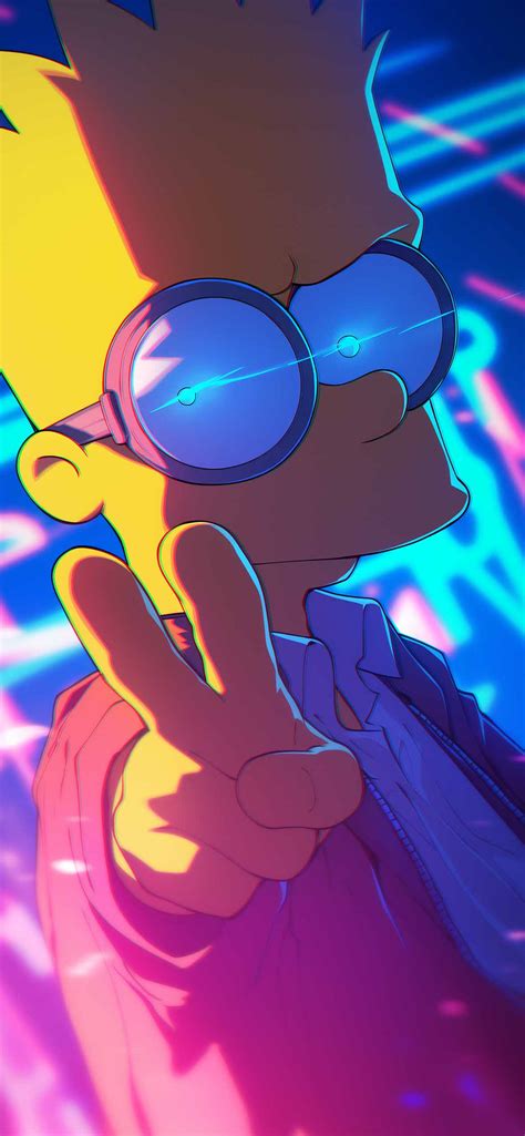 Bart Simpson Neon Stroke Wallpapers - Cool Cartoon Wallpapers