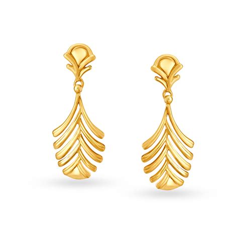 Fern Gold Drop Earrings