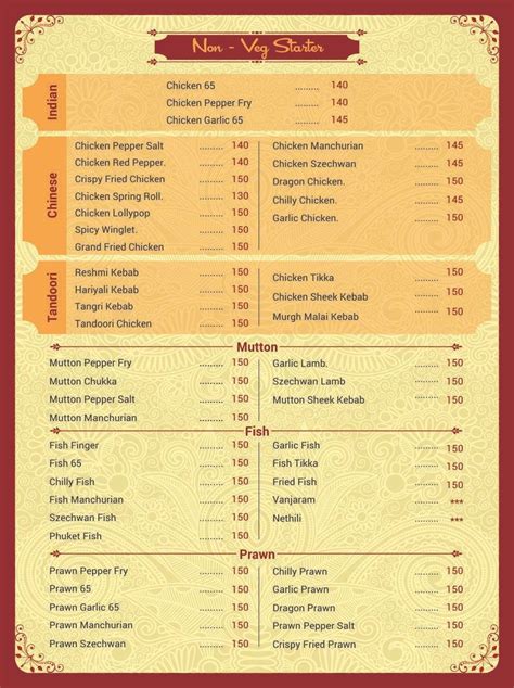 Menu at Grand Multicuisine Restaurant & AC Party Hall, Chennai
