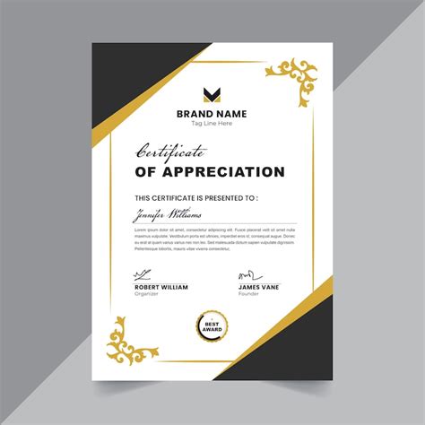 Certificate of appreciation design layout | Premium PSD