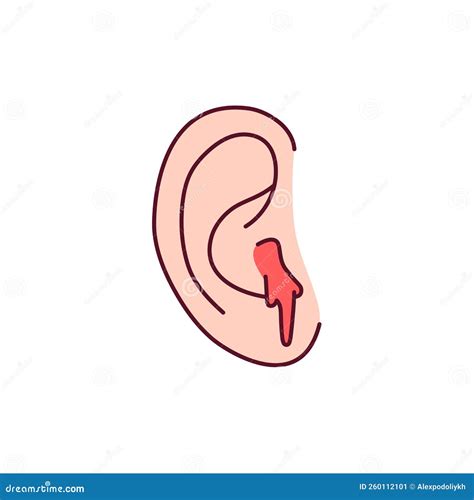 Bleeding from the Ear Color Line Icon. Injuries Concept Stock Vector ...