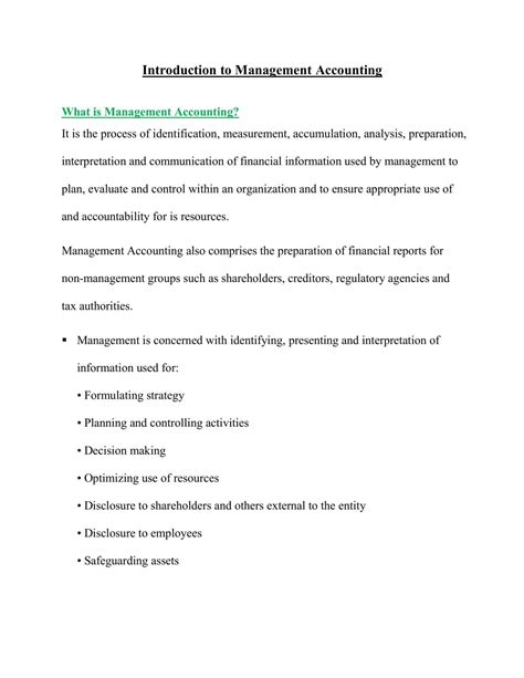 Image result for Introduction to Management Accounting Notes