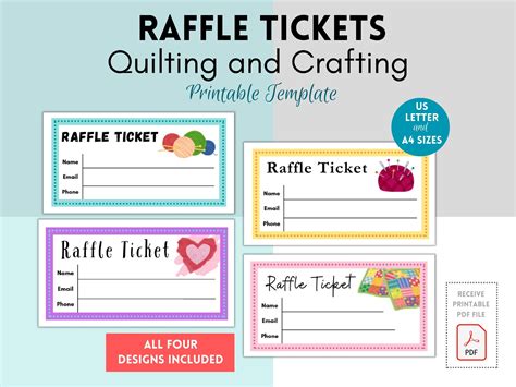 Free free printable quilt raffle tickets, Download Free free printable ...