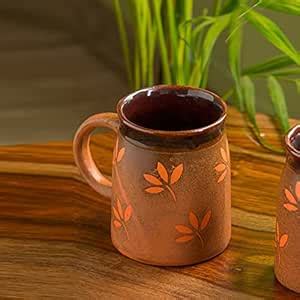 Buy ExclusiveLane 'Leaf Sips' Ceramic Hand Painted & Handglazed Studio ...