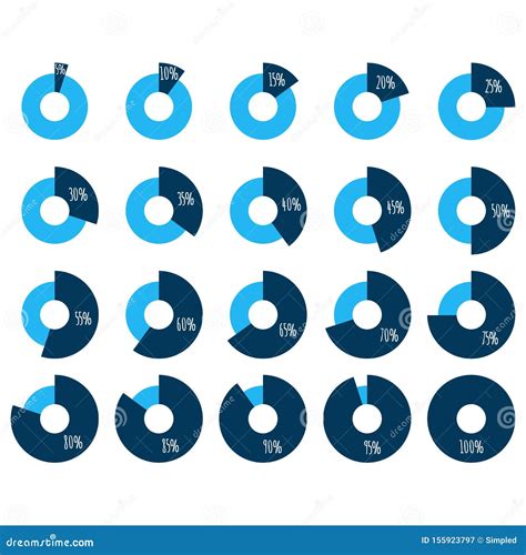 Percentage Vector Infographic Icon. 5 10 15 20 25 30 35 40 45 50 55 60 ...