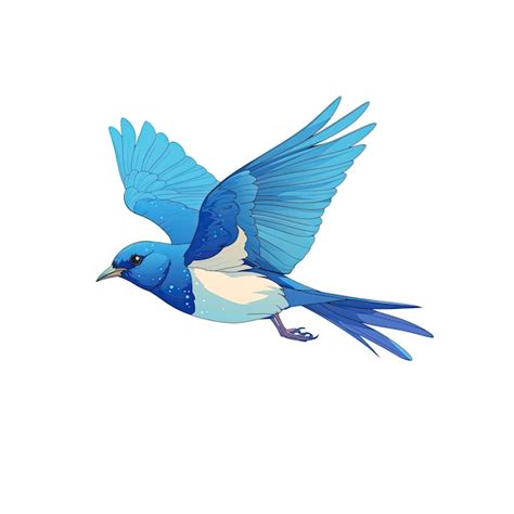 Premium PSD | Graceful Blue Bird Soaring Through The Sky Cartoon ...