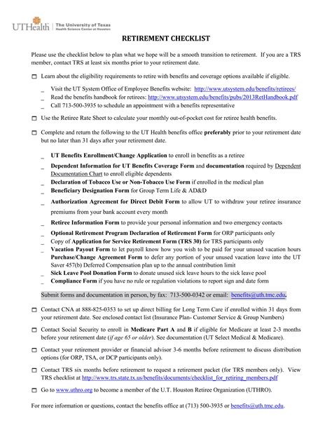 Checklist for Retirement 的图像结果