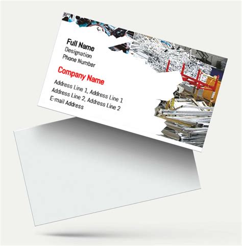 Scrap visiting card in white background with junk holder image. Fully ...