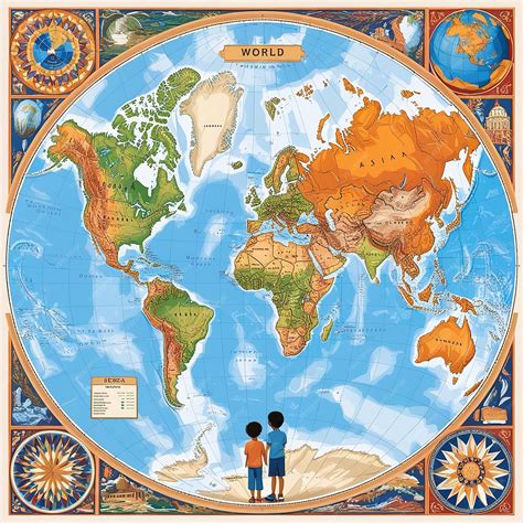 Detailed Physical World Map 的图像结果