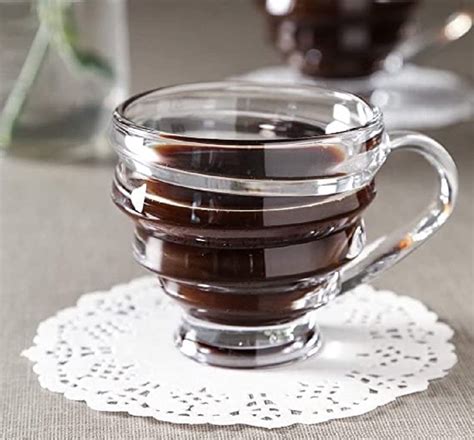 Buy VILON Italian Premium Glass Tea Cup Set | Coffee Mugs with Handle ...