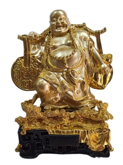 Buy Gold Plated 29inch Laughing Budha, Laughing Buddha Coins for Wealth ...