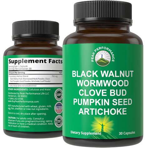 Amazon.com: Wormwood Black Walnut Clove Cleanse for Humans. Elimination Detox + Intestinal ...