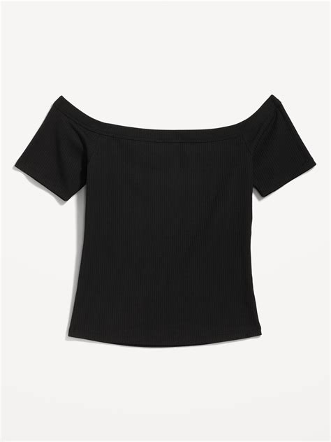 Fitted Off-The-Shoulder T-Shirt | Old Navy