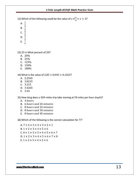 5 Full-Length AFOQT Math Practice Tests: The Practice You Need to Ace ...