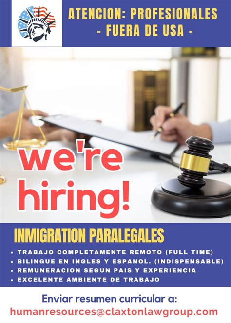 IMMIGRATION PARALEGALS we are Hiring!!! | Ing. Jazneli Andrade