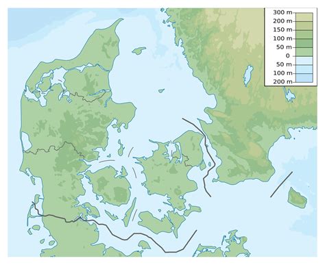 Large physical map of Denmark | Denmark | Europe | Mapsland | Maps of the World