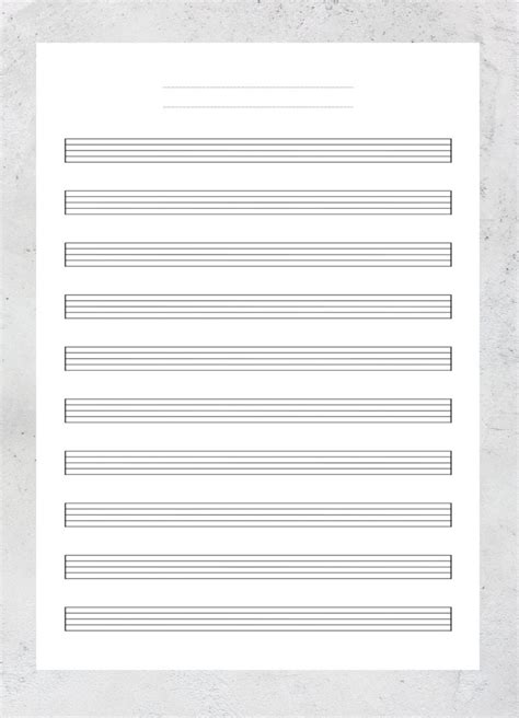 A4 - Blank Sheet Music - US Letter Printable Sheet Music Manuscript ...