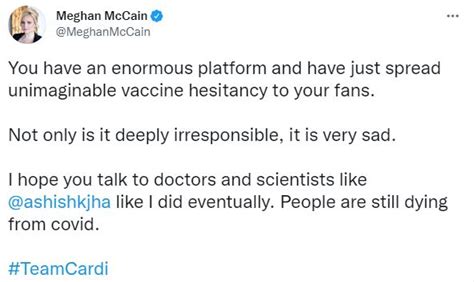 Meghan McCain slams Nicki Minaj for her vaccine tweet calling it ...