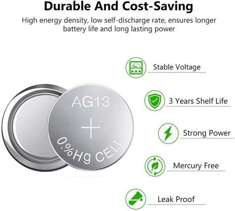 TONSY LR44 / AG13 / 357A / A76 / SR44 1.5v Button Cell - Pack Of 10 ...