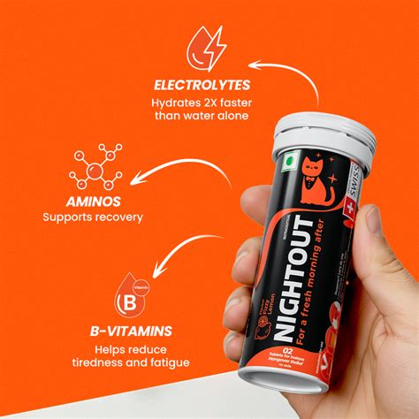 NightOut - Instant Hangover Relief Tablets - Fizzy Lemon