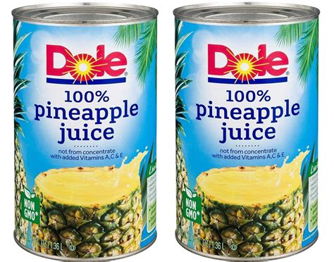 Dole Pineapple Juice, 46 Oz Can, Pack Of 2 - Walmart.com