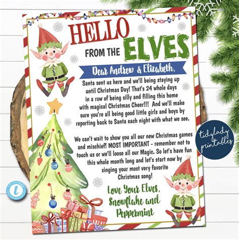 Elf Arrival Letter, Hello From the Elf Letter for Kids, Christmas We're ...