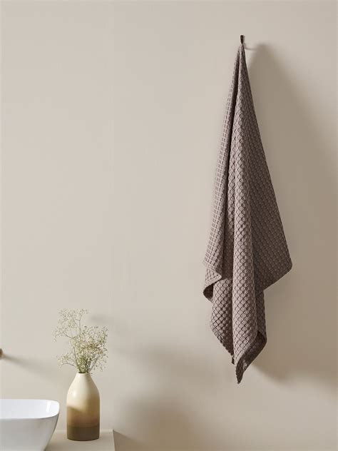 Bath Towels | Honeycomb Cotton Bamboo Waffle Bath Towel |Ash