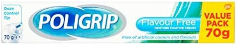 'Poligrip Denture Adhesive, Fixative Cream to Secure Dentures, False ...