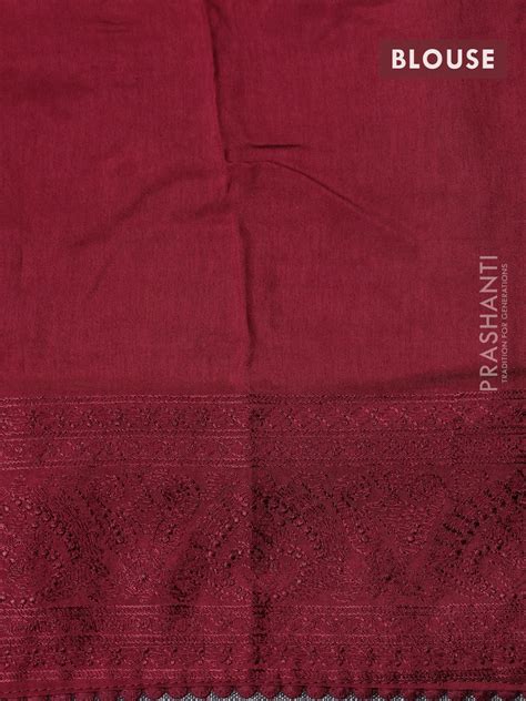 Dola silk saree maroon with allover floral embroidery work and chikank ...