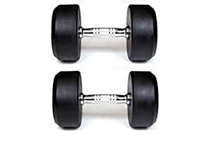 Buy KR Rubber Round Dumbbells Metal Coated (35 Kg x 2 Pcs) Online at ...