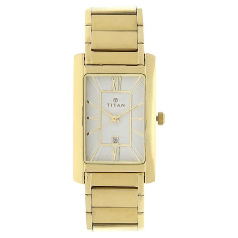 Buy Online Titan Rectangle Silver Dial Analog with Date Stainless Steel ...