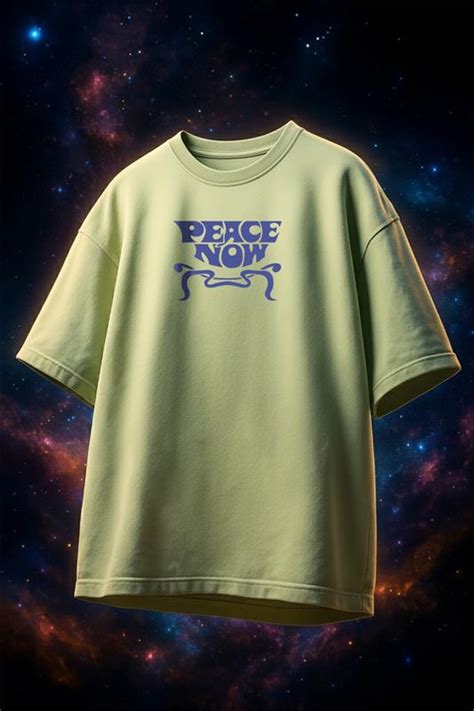 Peace Now Lime Green Oversized Puff Printed Exclusive T-shirt – Veirdo