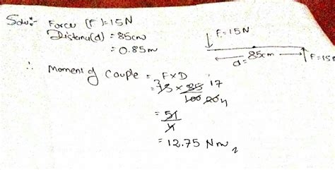 a force couple of 15 Newton force acts on a rigid body such that the ...