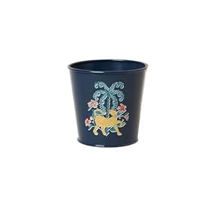 Chumbak Midnight Garden Metal Planter – Navy | Hand-Painted Iron ...