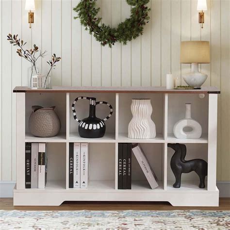 8 Cube Storage Organizer, Wood Cube Bookshelf with LED Lights ...