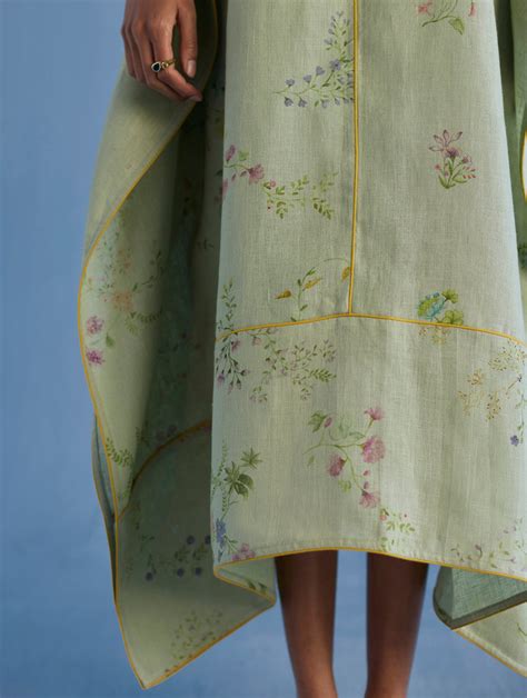 Eva Floral Linen Kaftan Dress - Mint – Manan