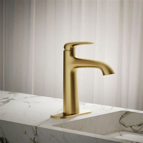 KOHLER Avail Vibrant Moderne Brushed Brass Single Hole 1-Handle ...