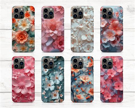 3D Flowers Phone Designs for Sublimation, Phone Case Sublimation Bundle ...