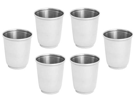 Buy Malabar Stainless Steel Payasam Glass 100 ml (Set of 6) 6CM Height ...