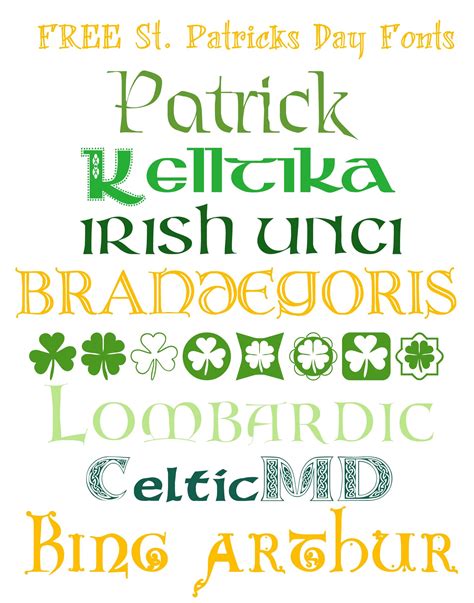 St Patrick's Day Font