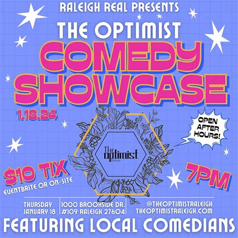 The Optimist Comedy Showcase, The Optimist Raleigh, 18 January 2024 ...