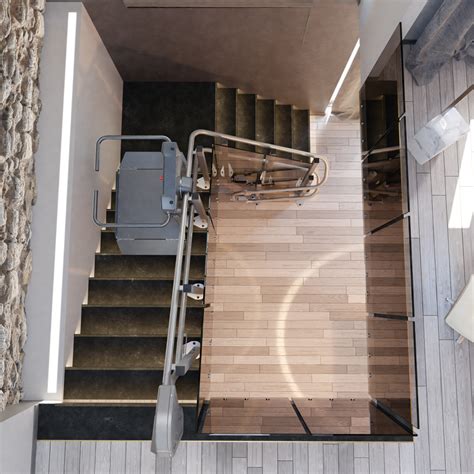 Inclined Slim Platform Wheelchair Lift for Curved Stairs – Mobilize ...