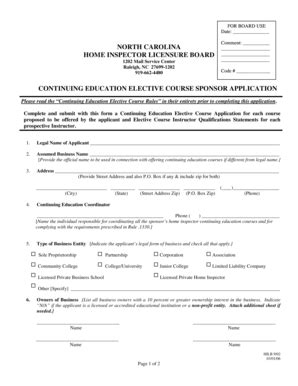 Fillable Online CE Elective Course Sponsor Application Fax Email Print ...