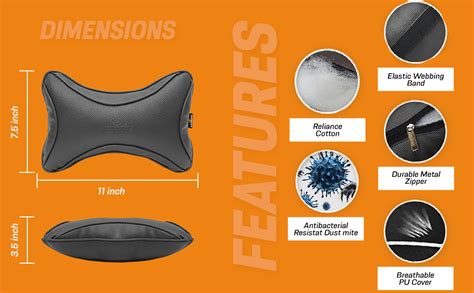 CARMATE A Grade Polyurethane + Polyester High Elastic Car Neck Rest ...