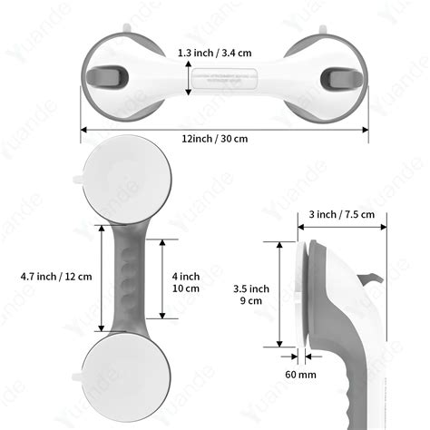 Buy 12 Inch 1 Pack Shower Grab Bar, YuanDe Suction Grab Bars for ...